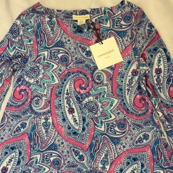 New Cynthia Rowley Paisley Print Beautiful Floral Dress With Pockets - Picture 11 of 13